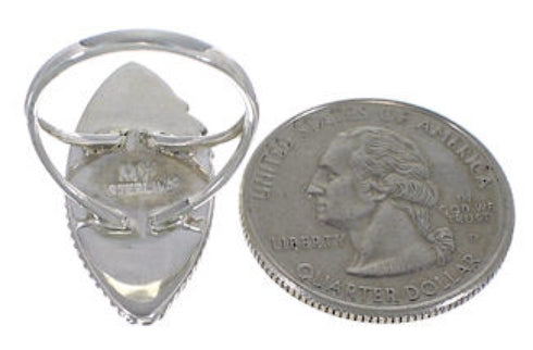 Southwestern Multicolor Inlay Sterling Silver Ring Size 5-3/4 UX33656